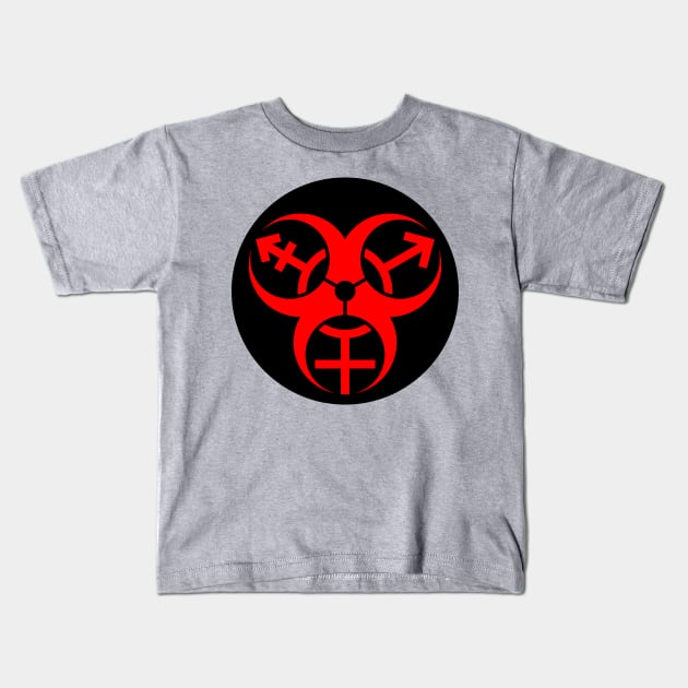 Trans Biohazard - Black Circle Kids T-Shirt by GenderConcepts